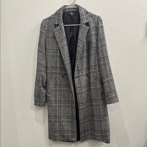 Lulu's Gray Blazer Classic Plaid Suit Jacket